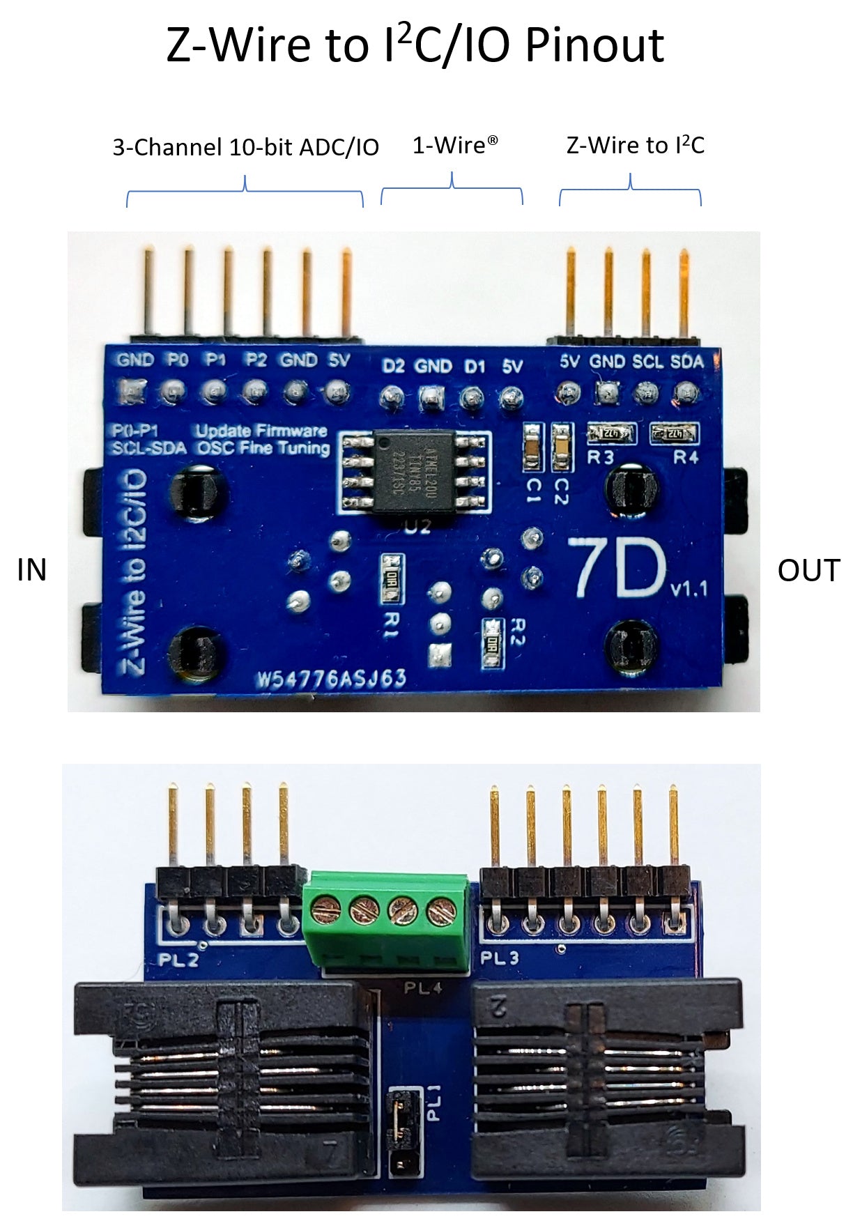 Single IO Expander Z-Wire To I2C/IO