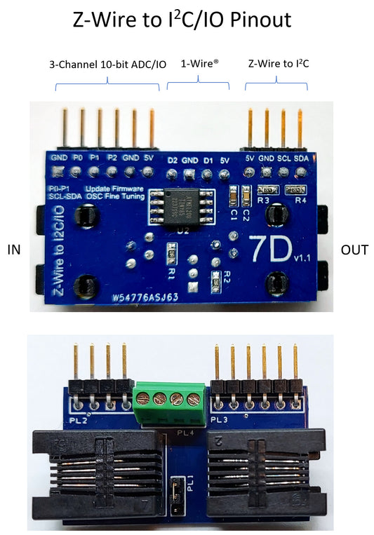 Single IO Expander Z-Wire To I2C/IO